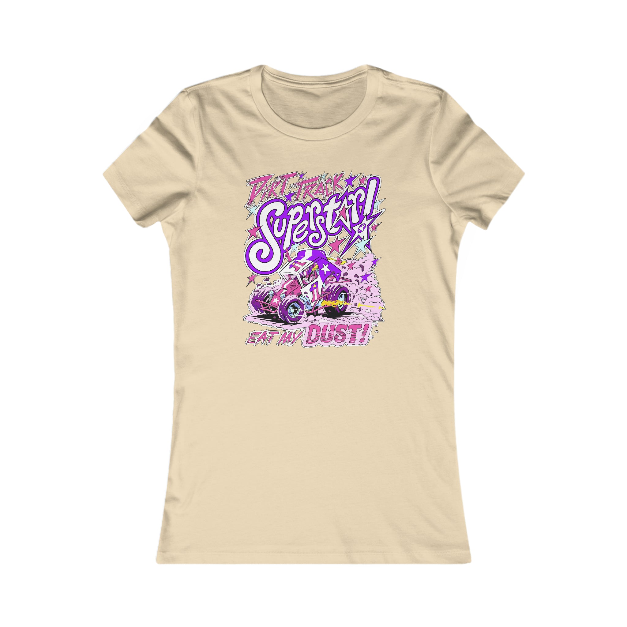 Dirt Track Superstar! Women's Tee (Pink Purple)