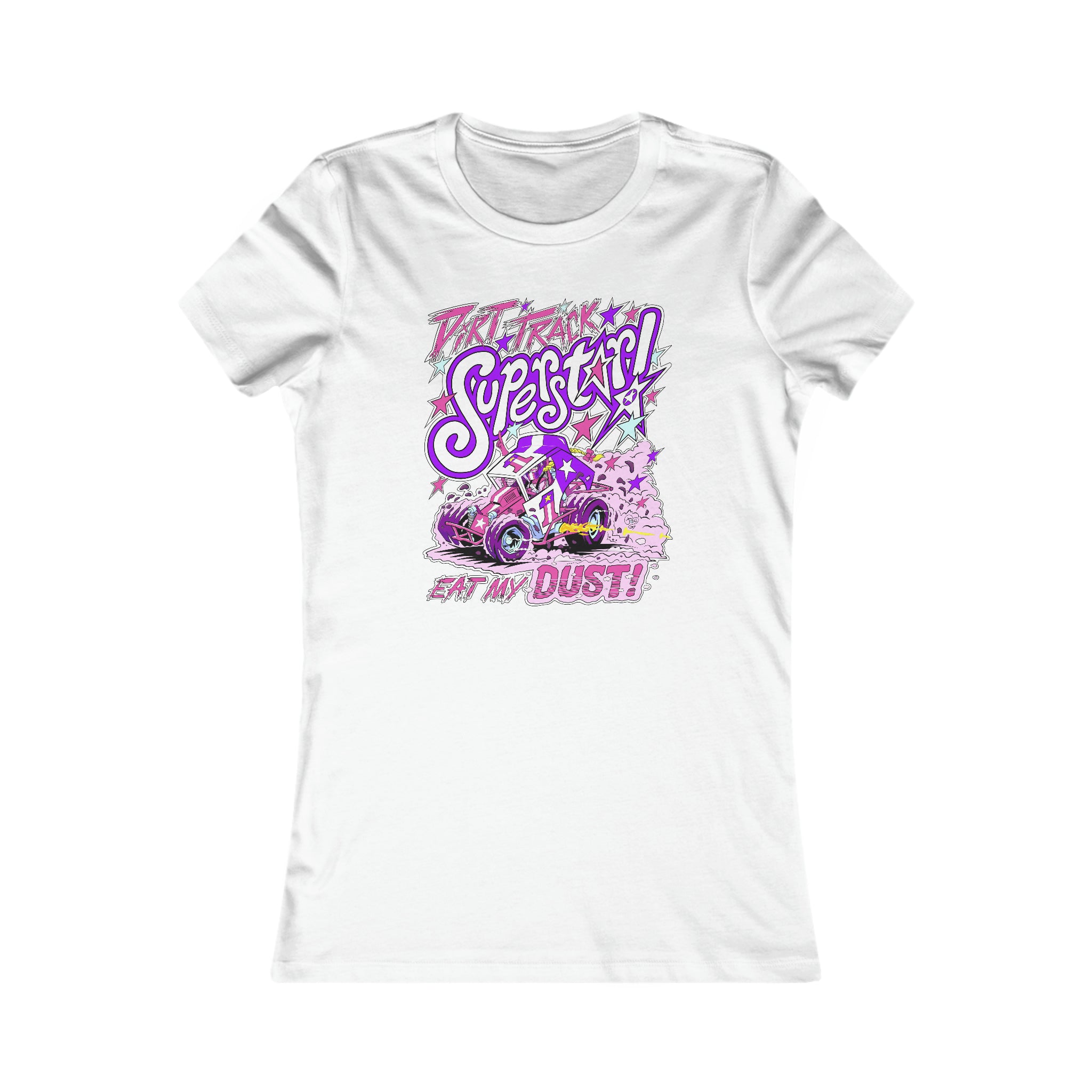 Dirt Track Superstar! Women's Tee (Pink Purple)