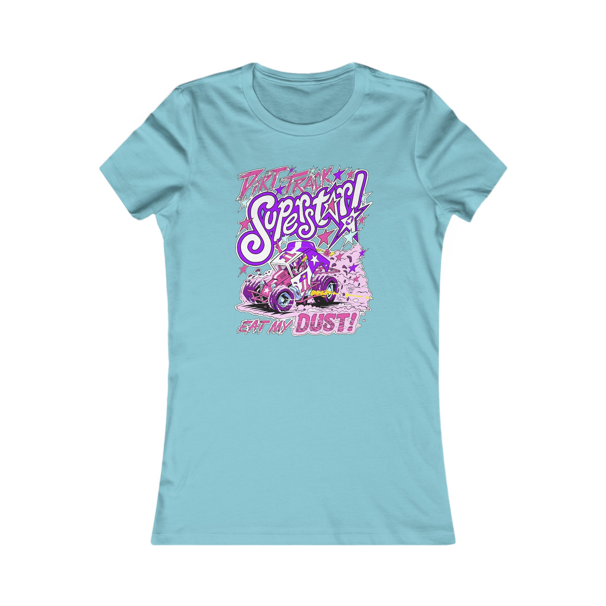 Dirt Track Superstar! Women's Tee (Pink Purple)