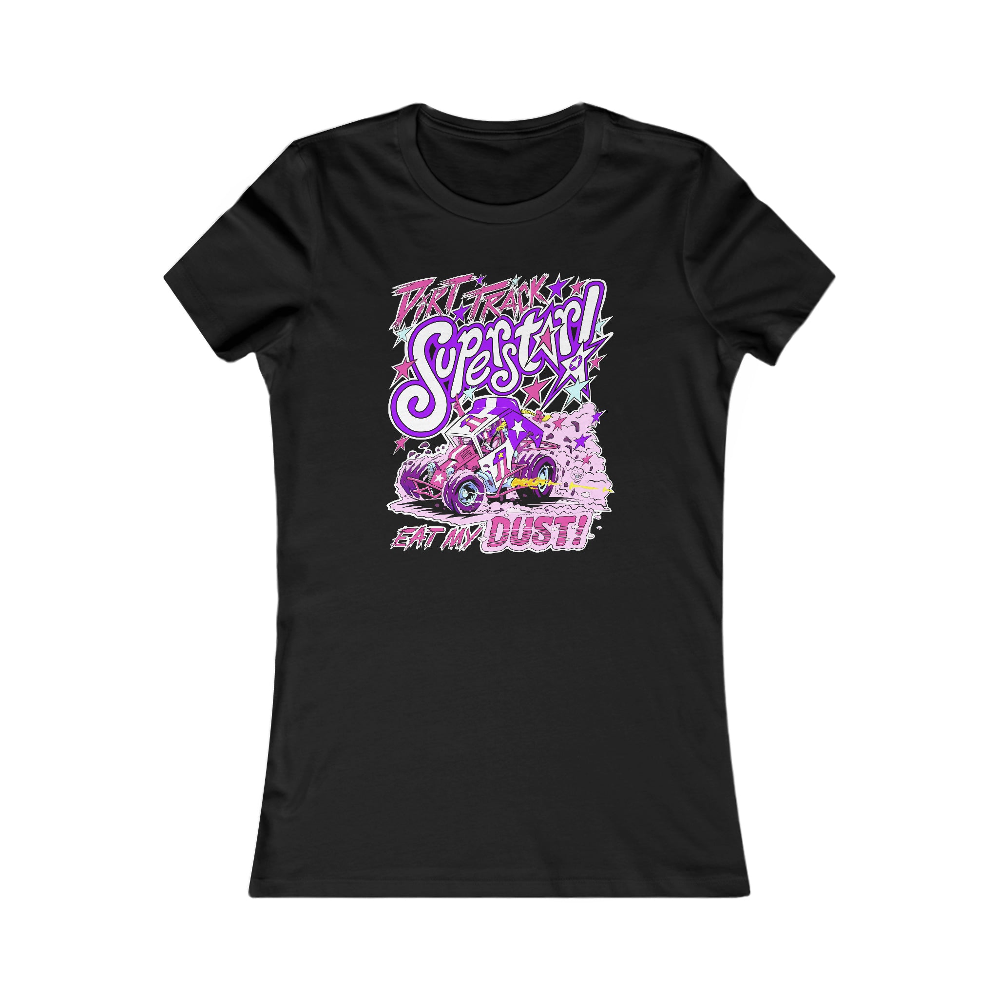 Dirt Track Superstar! Women's Tee (Pink Purple)