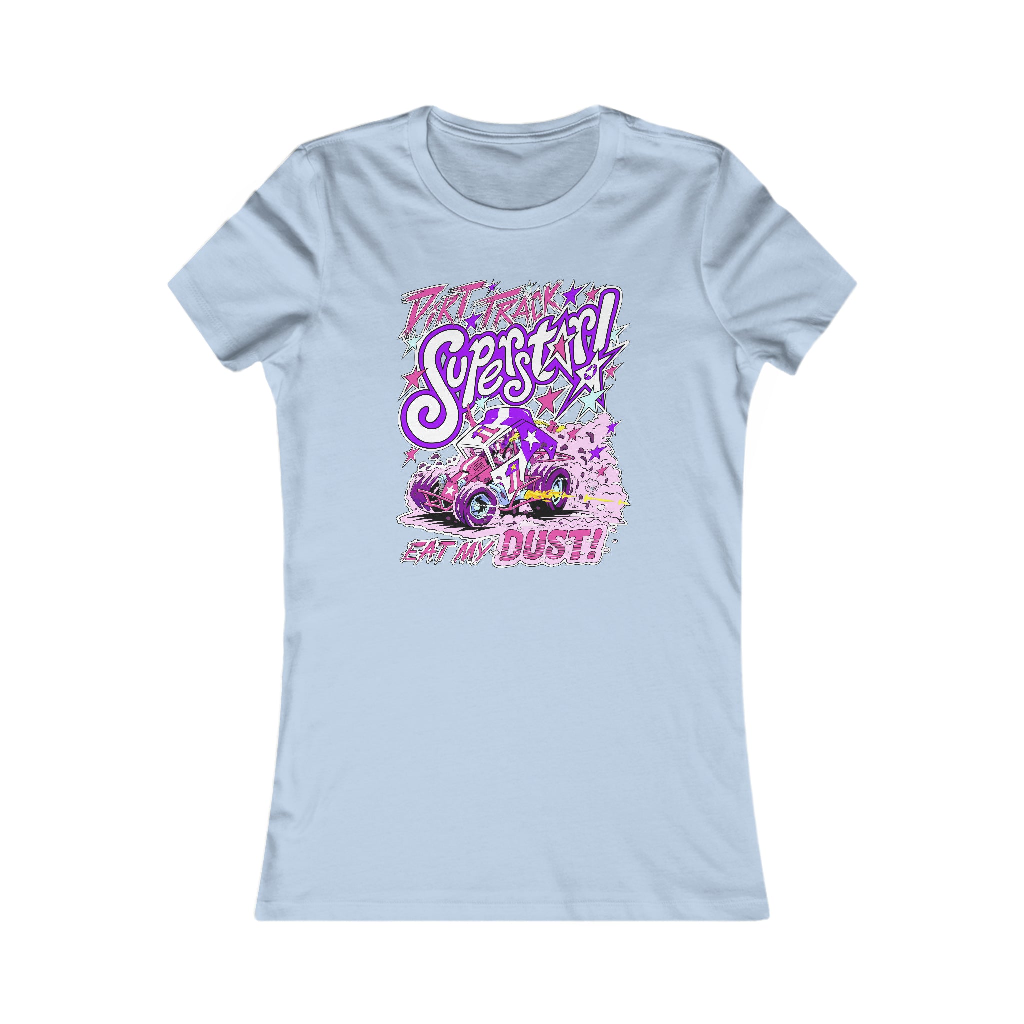 Dirt Track Superstar! Women's Tee (Pink Purple)